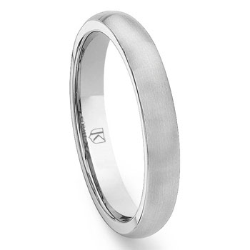 Cobalt XF Chrome 4MM Plain Brush Finish Dome Wedding Band Ring