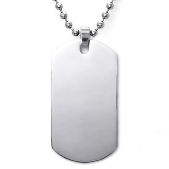 Blank Dog Tags - Rolled Edge Stainless Steel - Shiny Finish