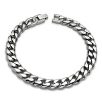 Italian Cut Men's Titanium 10MM Curb Link Bracelet