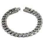 Titanium Kay Nitrogen Stainless Steel Men's Two Tone Chrome Color Link Necklace  Chain 24 