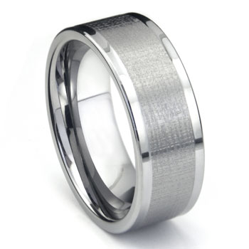 Tungsten Carbide 9MM Di Seta Finish Wedding Band Ring