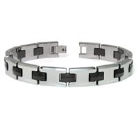 Tungsten Carbide Men's Two Tone H-Link Bracelet